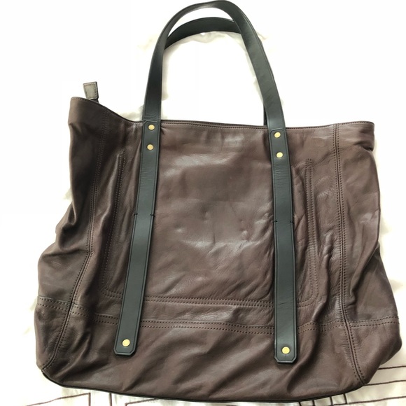 Banana Republic Brown Leather Tote Bag - Picture 3 of 4